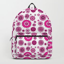 Pink Psychedelic Floral Power Pattern Backpack