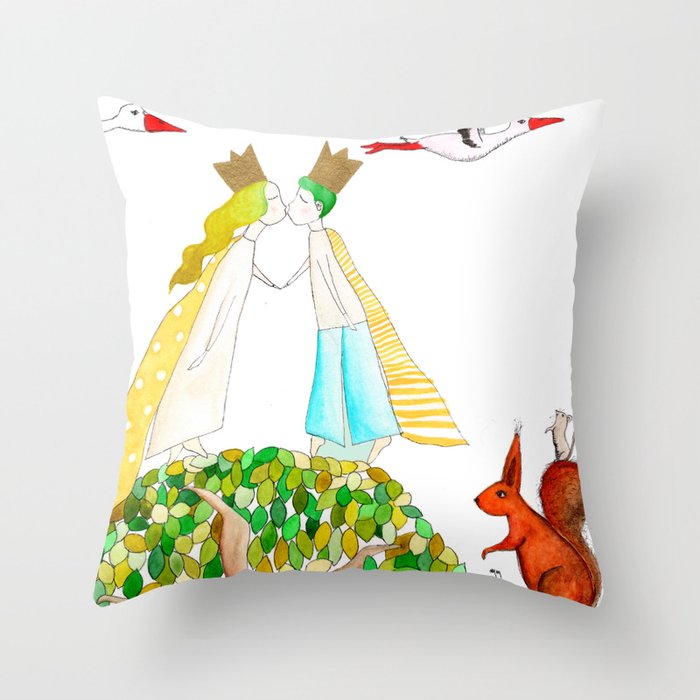 Prince and princess Throw Pillow