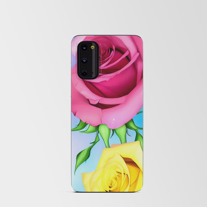 Pink and Yellow Rose Android Card Case