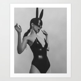 Fashion Bunny 02 Surprised Art Print