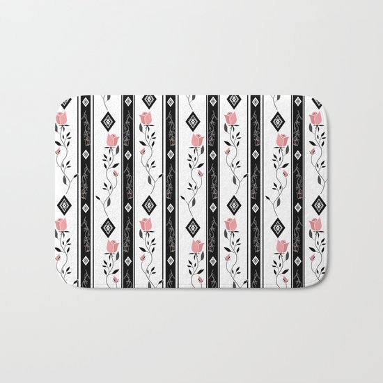 Retro pattern. Roses. Bath Mat