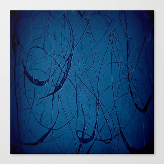Navy Blue Jackson Pollock Style Art Abstract Expressionism Corbin Henry Canvas Print By Corbinhenry Society6