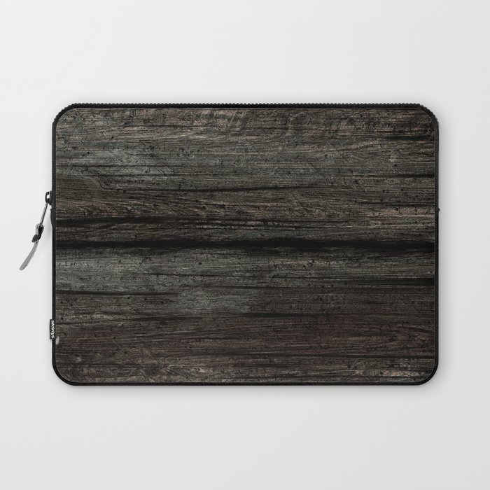 Grunge dark wood board Laptop Sleeve