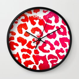 Pink/Orange Ombré Cheetah Wall Clock