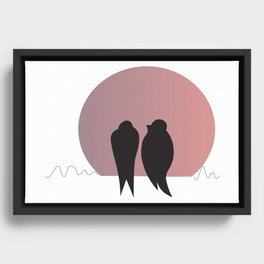 Birds On A Wire Framed Canvas
