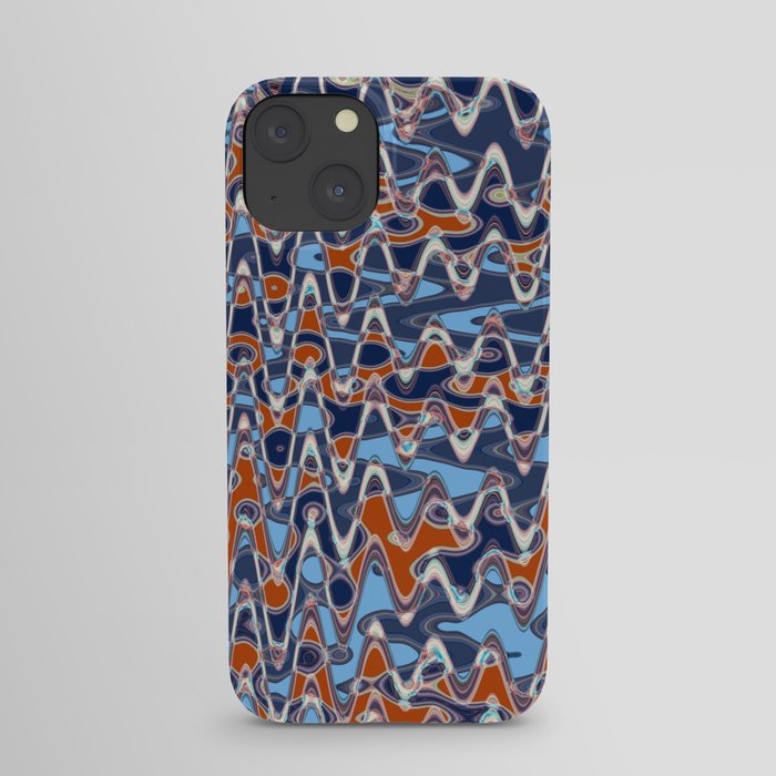 Distorted Red And Blue Pattern iPhone Case