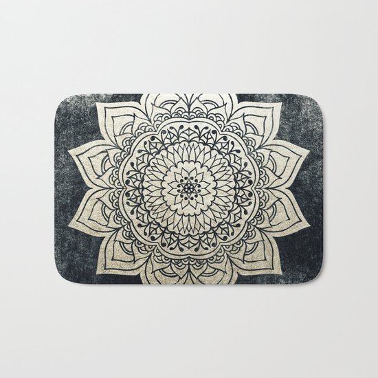 DEEP GOLD MANDALA Bath Mat