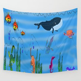 Under water - Sea creatures Wall Tapestry