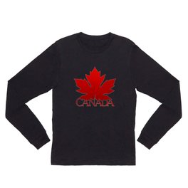 Canada Souvenir Red Maple Leaf Long Sleeve T Shirt | Digital, Graphicdesign, Canada, Designer, Beautiful, Red, Other, Autumn, Pattern, Flag 