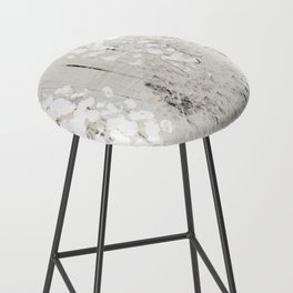 Grey and White Abstract with Black Texture: Scribble Series 02 Bar Stool