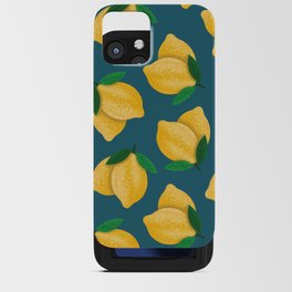 Lemon Pattern Blue Green iPhone Card Case