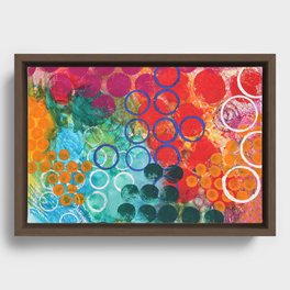 Dots and circles Framed Canvas