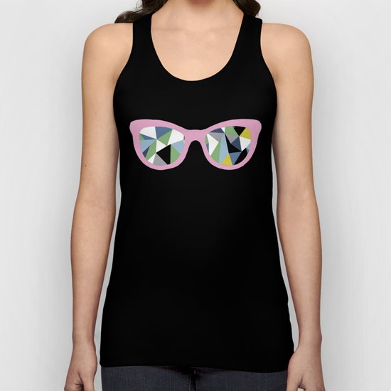 Abstract Eyes on Pink Unisex Tank Top