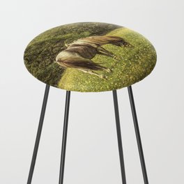 Pony In The Buttercups Digital Art Counter Stool