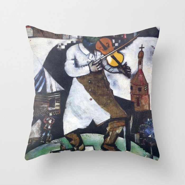 The fiddler by Marc Chagall (1913) Throw Pillow