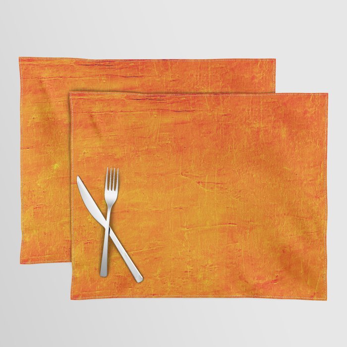 Orange Sunset Textured Acrylic Painting Placemat