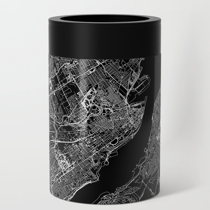 Quebec City Black Map Can Cooler