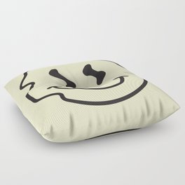 Wonky Smiley Face - Black and Cream Floor Pillow