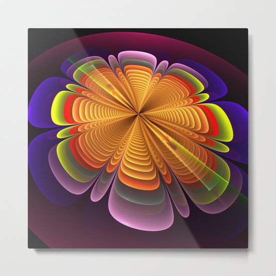 Fractal rainbow fantasy flower Metal Print