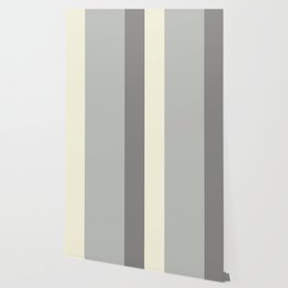 Benjamin Moore 2019 COY Metropolitan, Lemon Chiffon, and Cinder Dark Gray Bold Vertical Stripes Wallpaper
