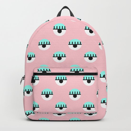 Evil Eyes on Pink Backpack