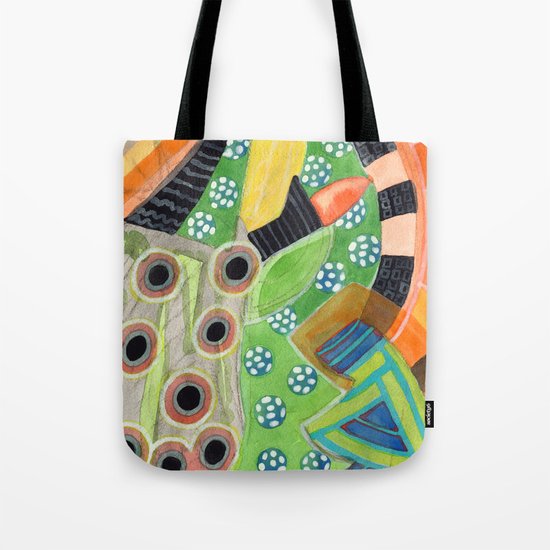 Curves and Patterns with Red Light Bulb Tote Bag
