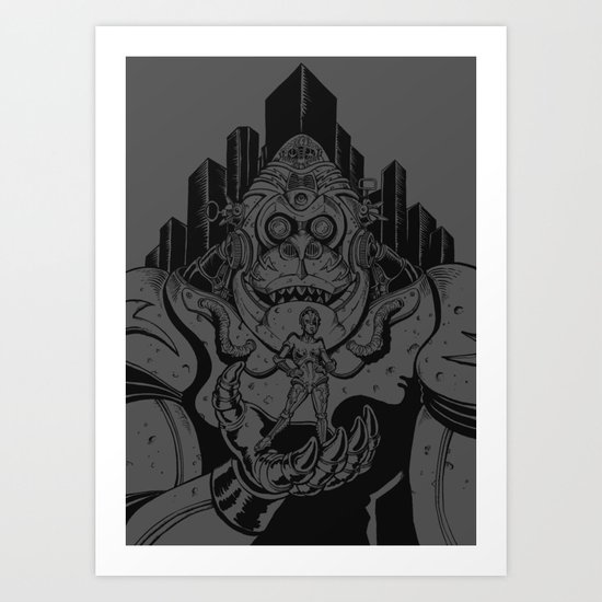 Kong-Bot in Metropolis Art Print