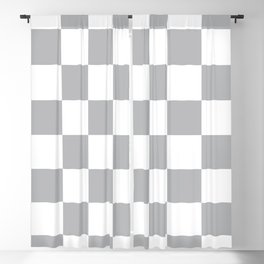 Gray & White Checkered Pattern  Blackout Curtain