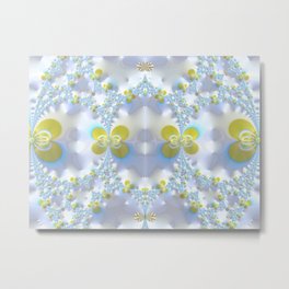EB Flowers Metal Print | Graphicdesign, Digital, Blue, Flowers, Yellow 