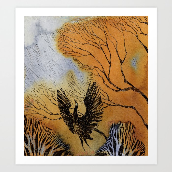 Black Heron Art Print