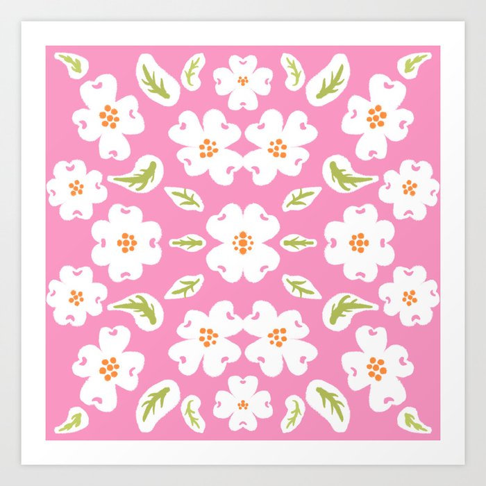 Modern Spring Dogwood Flowers Pink Art Print