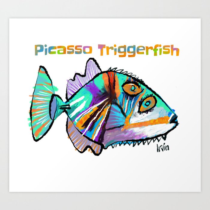 Picasso Trigger Fish Art Print by Trevor Stone Irvin