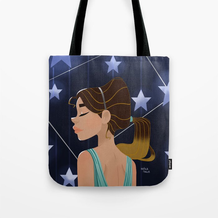Girl under the stars Tote Bag