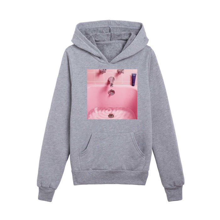 Pink Bathtub Kids Pullover Hoodie