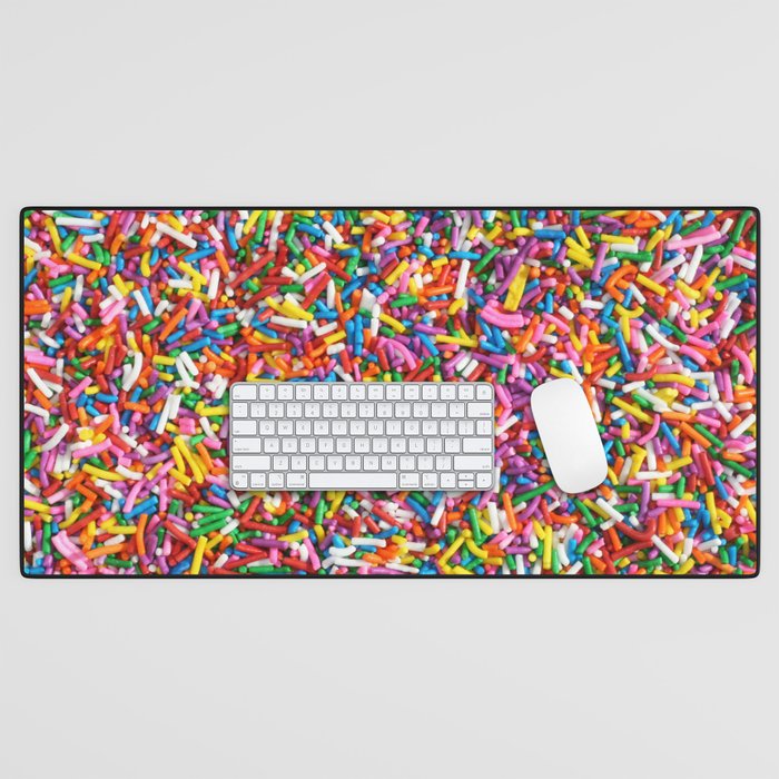 Rainbow Sprinkles Sweet Candy Colorful Desk Mat
