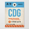 CDG Paris Luggage Tag 2 Leinwanddruck