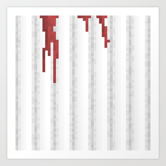 Pixel Blood Shower Curtain Art Print