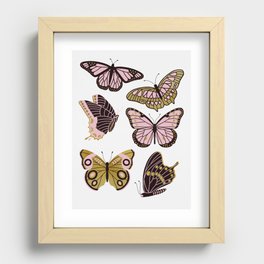Texas Butterflies – Blush and Gold Recessed Framed Print