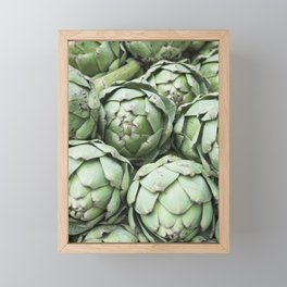 Artichoke vegetable green art print- farmersmarket stand in France - food and travel photography Framed Mini Art Print