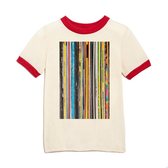 Vintage Used Vinyl Rock Record Collection Abstract Stripes Kids T Shirt