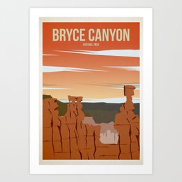 Bryce Canyon National Park - Travel Poster Art Print