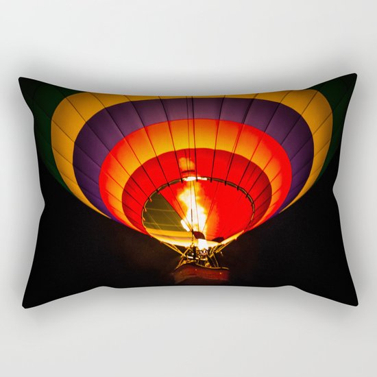 Night hot air balloon adventure Rectangular Pillow