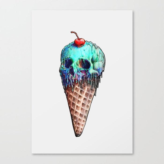 Ice Cream Skull Canvas Print