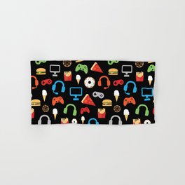 Video Game Party Snack Pattern Hand & Bath Towel