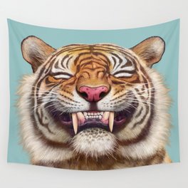 Smiling Tiger Wall Tapestry