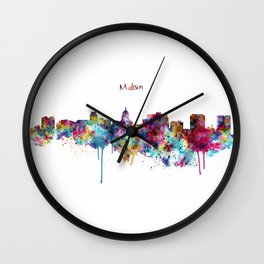 Madison Skyline Silhouette Wall Clock | Wisconsin, Silhouette, Skylines, Madisonposter, Walldecor, Painting, Contemporary, Fineart, Watercolor, Madison 