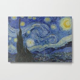 The Starry Night Metal Print | Nightsky, Sky, Starlight, Moonlight, Swirl, Tree, Galaxy, Spiral, Starrynight, Vincentvangogh 