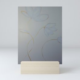 pretty flower,blue,cream,gold Mini Art Print