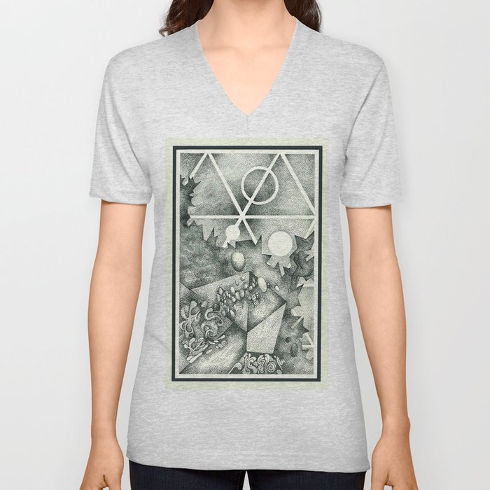 Crystalize / Art / Stippling / Abstract Art / Drawing V Neck T Shirt