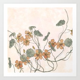 Winding flowers Art Print
